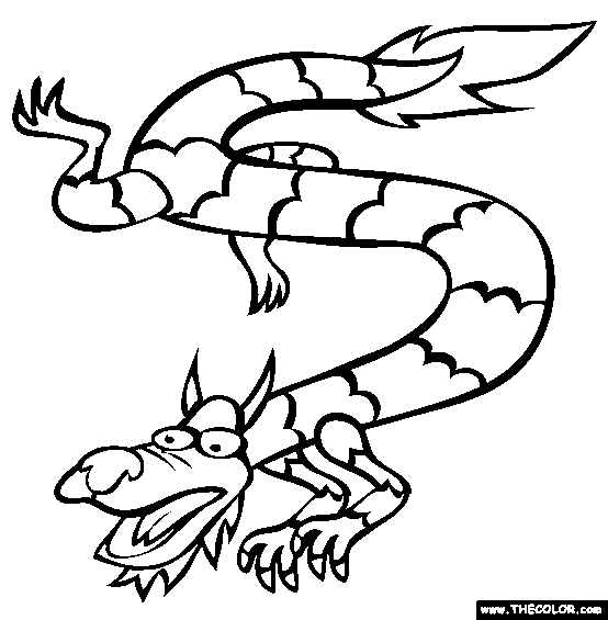 Year of the Dragon Coloring Page